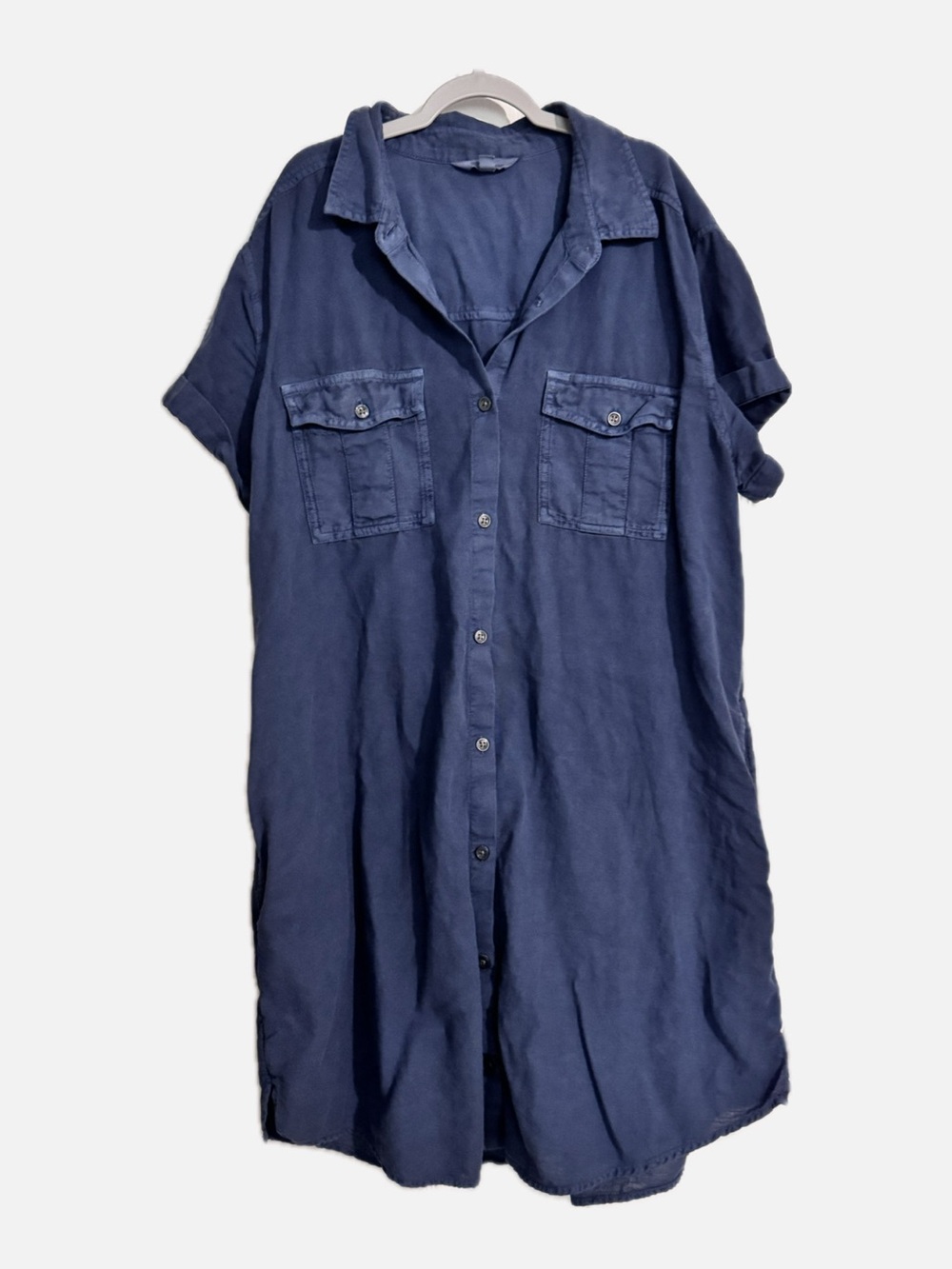 Lucky Brand Navy Button-Front Shirt Dress